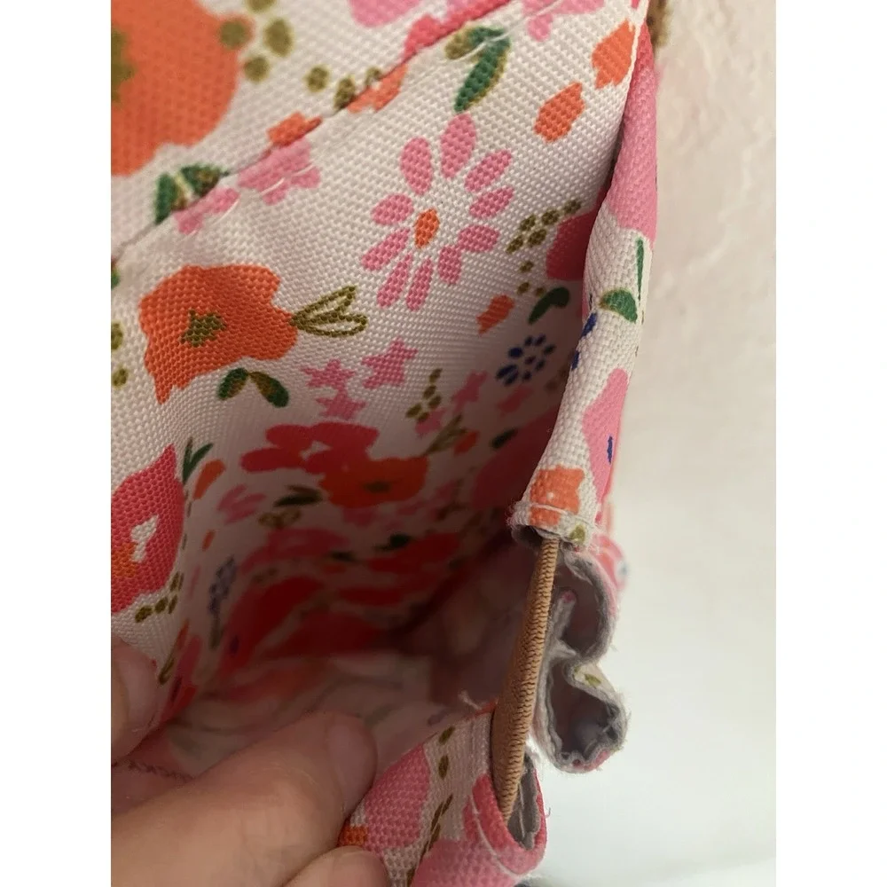 Lucky Brand Backpack White Background Pink & Orange Flowers
